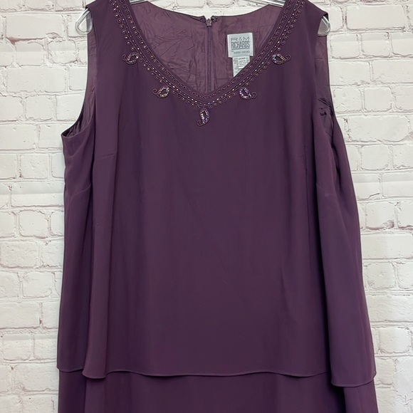 R&M Richards Beaded Slip Chiffon Jacket Dress - Picture 4 of 15